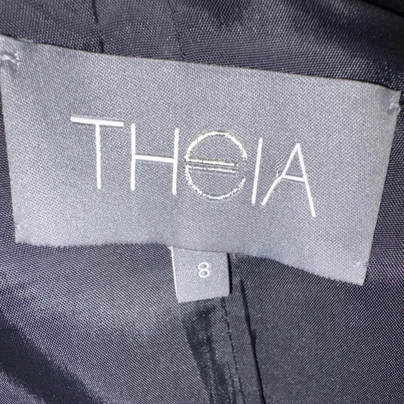 Theia one-shoulder ruched silk-blend mini dress with a rosette hem size 8 - Picture 9 of 12